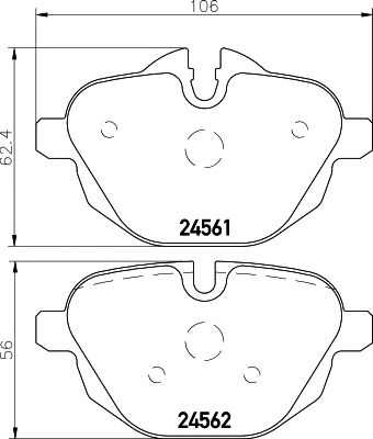 HELLA PAGID 8db355013921 -  Комплект тормозных колодок, дисковый тормоз